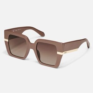 New Quay Australia Notorious Brown Gradient Square Sunglasses
